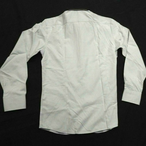 Men's Med. Button Front Dress Shirt Baby Blue - Picture 2 of 4